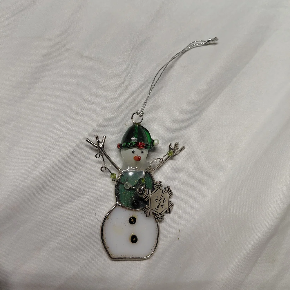 Target Festive Snowman Ornament with Green and Red Accents